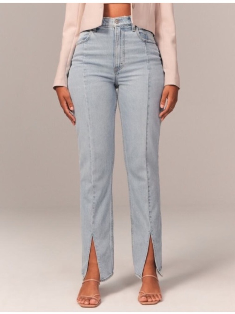 Abercrombie & Fitch The '90s Straight Ultra High Rise Jeans Light Curve Denim 36
